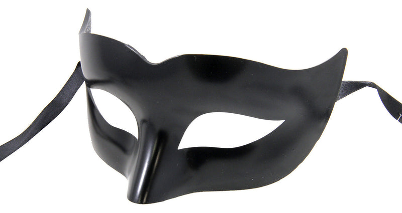 Plastic Masquerade Eye Mask-Black