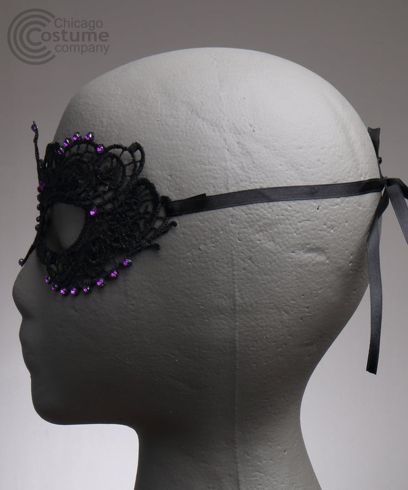 Kerisa Fabric Eye Mask-Black/Purple