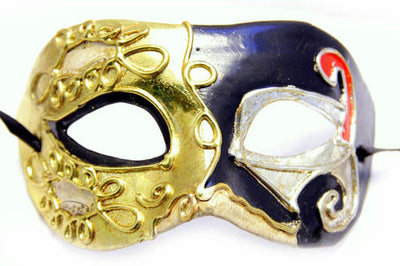 Pierrot Deux Eye Mask-Black and Gold