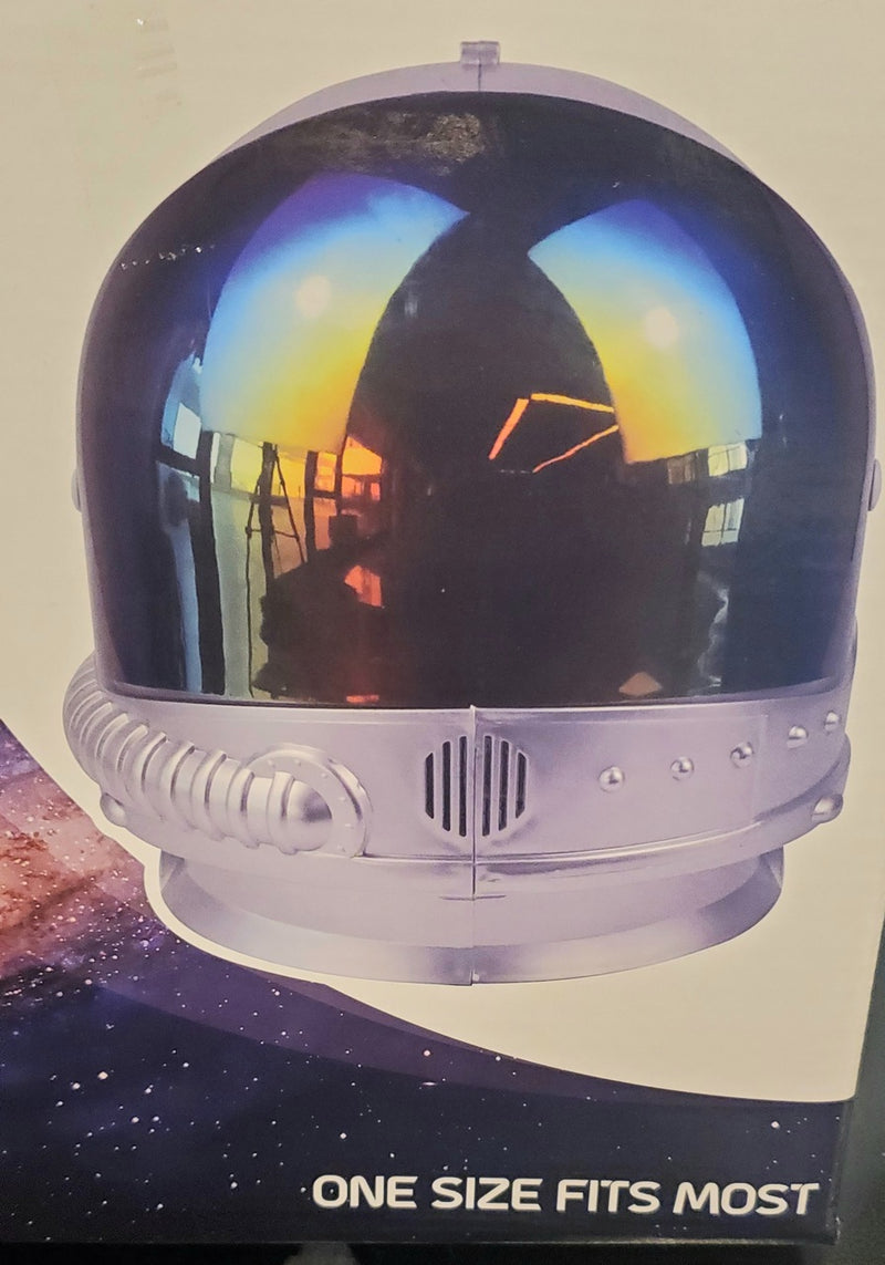 Space Helmet - Silver with Multicolor Reflective Visor