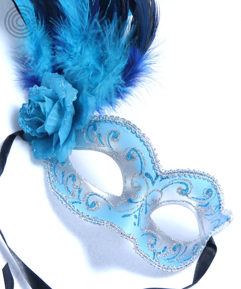 Marilyn Blue Silver Masquerade Eye Mask