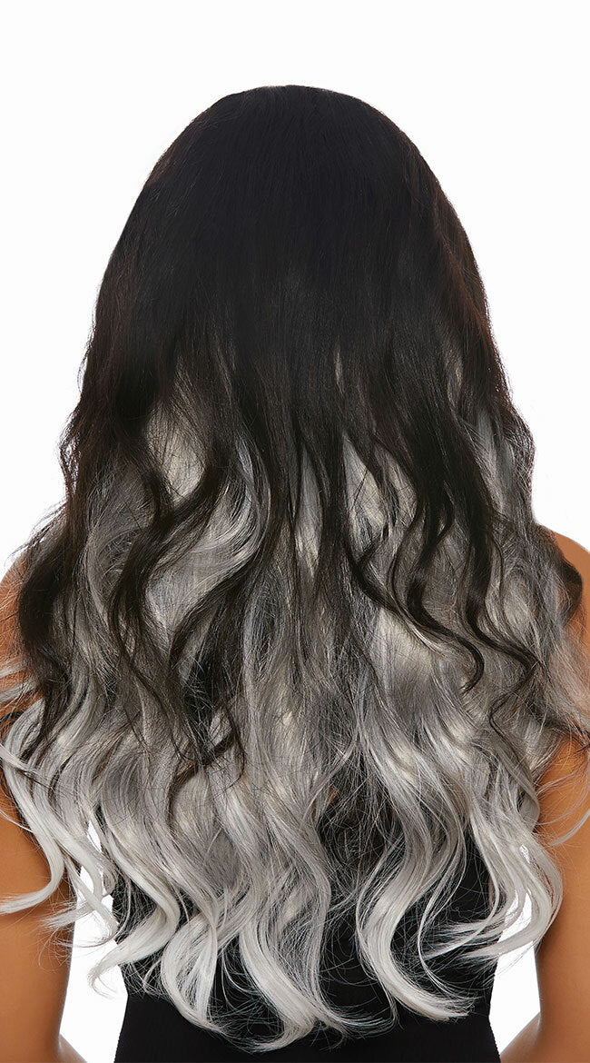3 Piece Set 24" Hair Extensions Grey/White