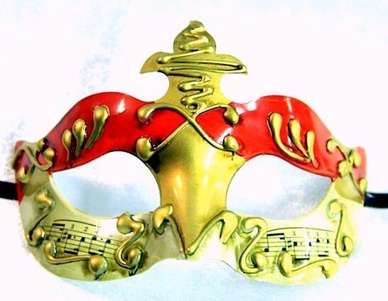 red gold ivory musical music note masquerade mask