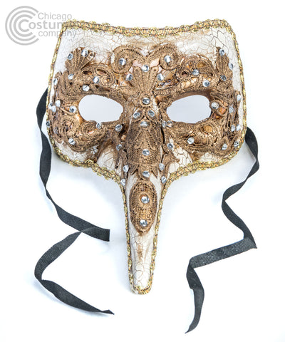 Brazilian Casanova Long Nose Mask-Gold