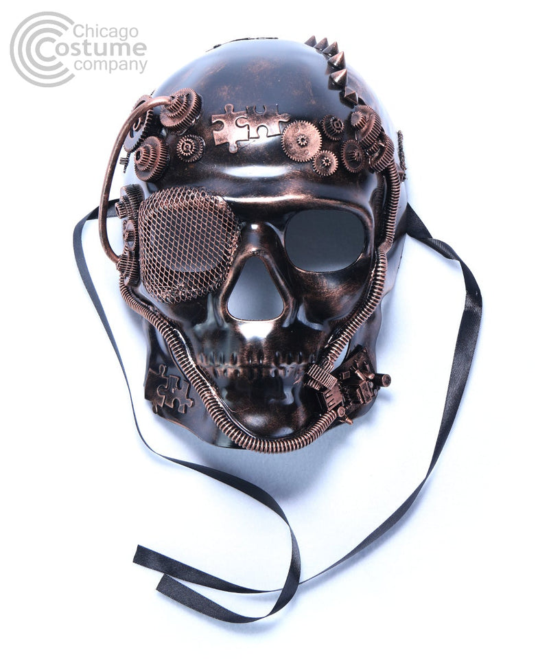 Steam Punk Skull Full Face Mask- Bronze