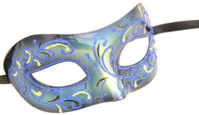 glitter masquerade eyemask aqua