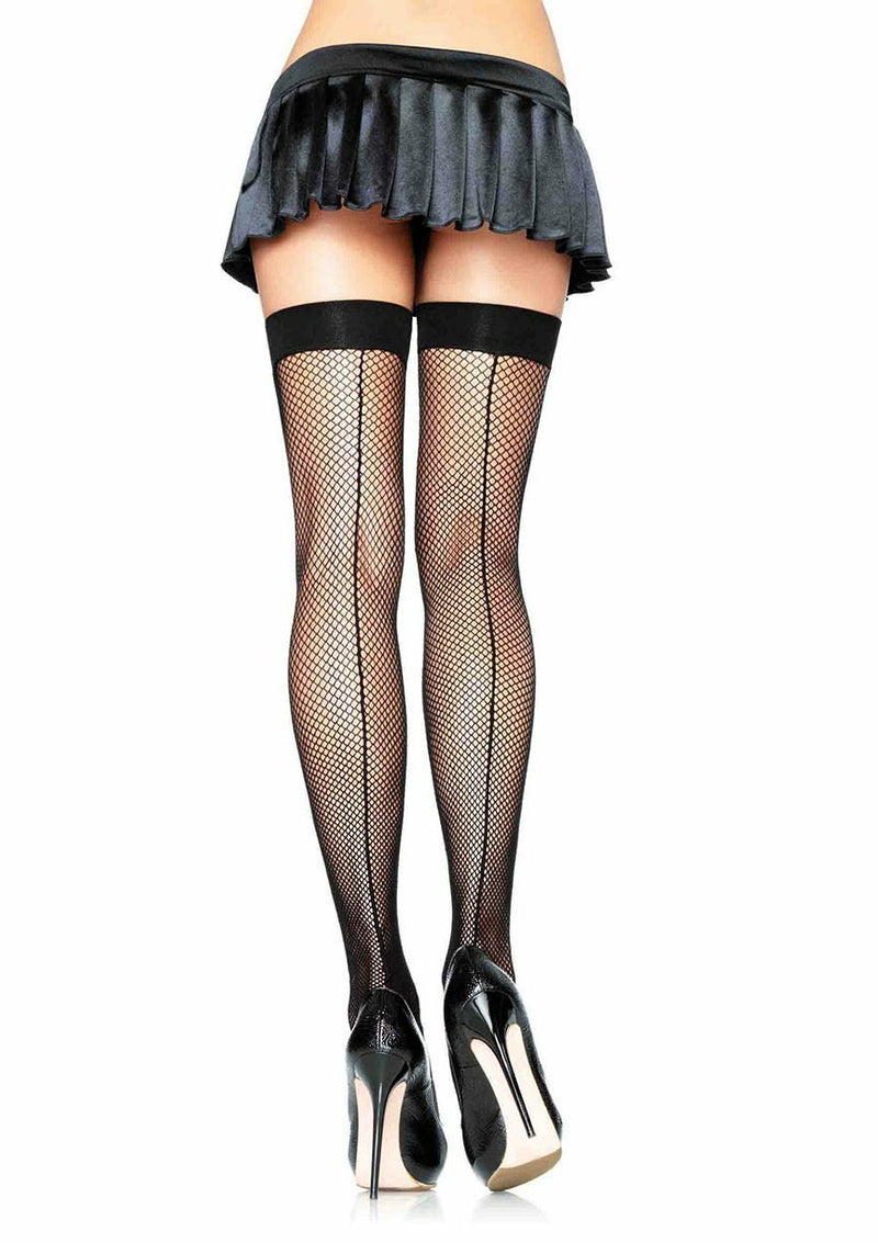 Fishnet Thigh Highs with Backseam