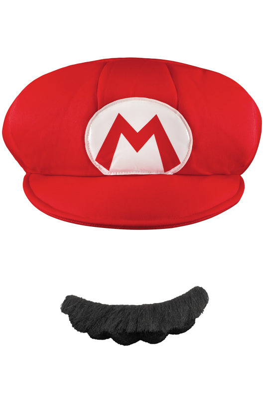 Mario - Hat & Mustache - Adult Accessory Kit