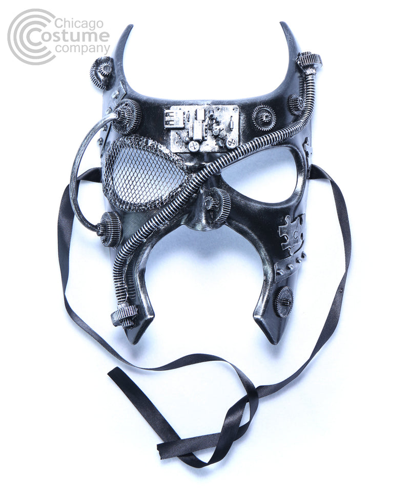 Wrath Steampunk Face Mask- Silver