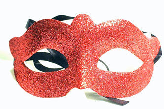 Fuzio Glittered Eye Mask-Red