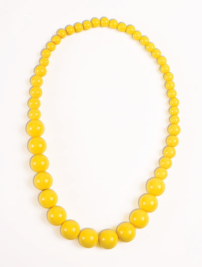 Pop Art Pearl Necklace-Yellow