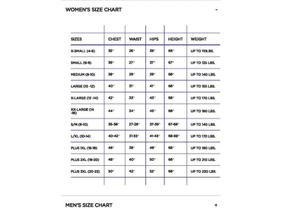Women's Lady in Waiting Costume- Size Chart