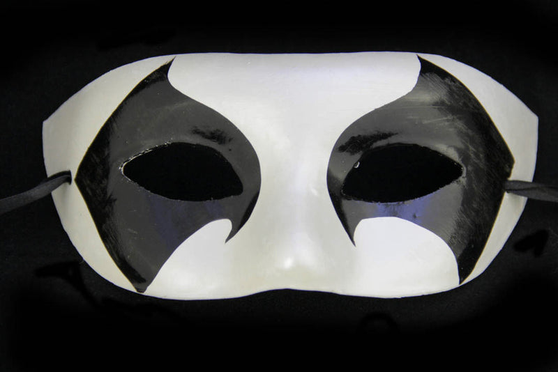 black and white pearl finish masquerade eyemask