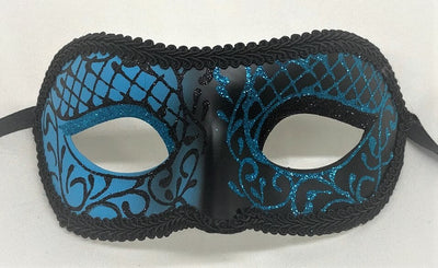 Light Blue Satina Eye Mask with Black Ribbon