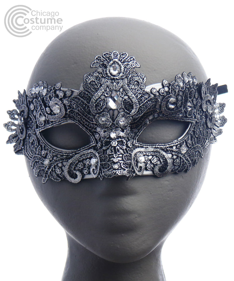 Vennia Fabric Eye Mask Jewels Silver