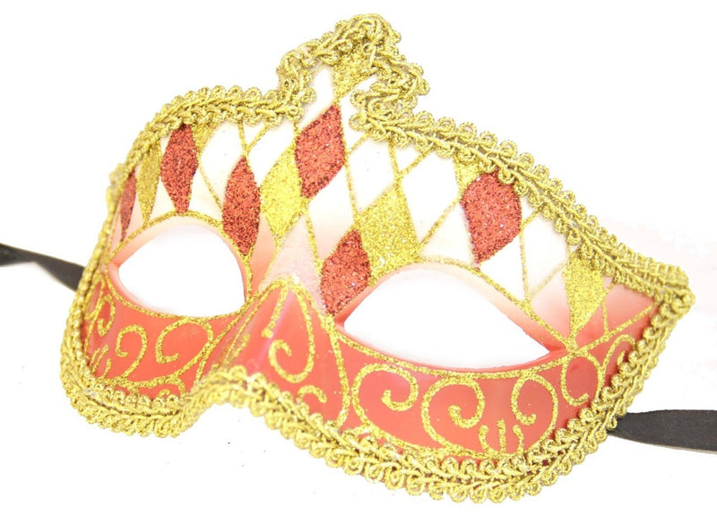 Marcello Eye Mask-Red/Gold