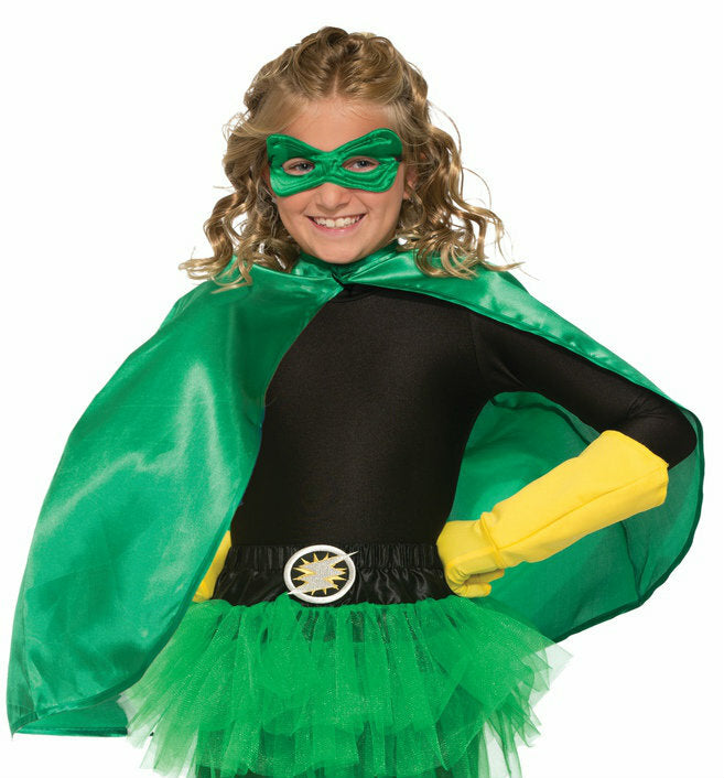 green superhero cape