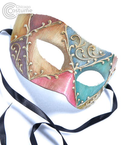 multicolored masquerade eye mask