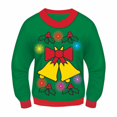 Green Light-Up "Jingle Bells" Ugly - Adult Christmas Sweater