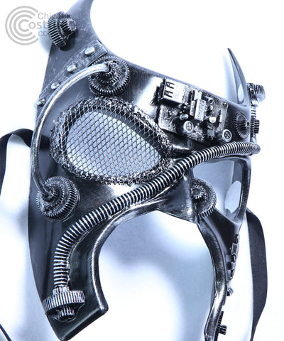 Wrath Steampunk Face Mask- Silver