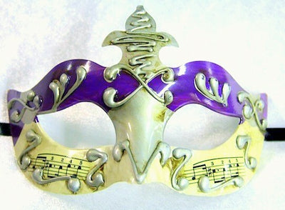 purple silver ivory musical note music masquerade mask