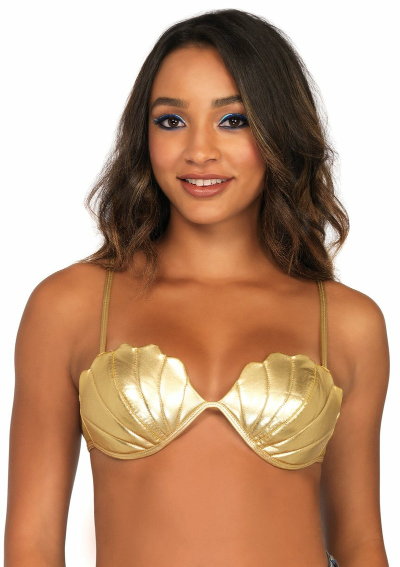 gold mermaid shell top