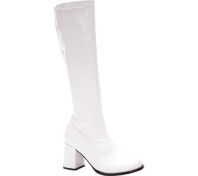 White Gogo Boots with Zipper