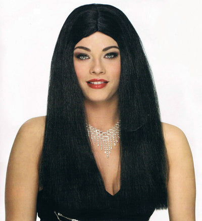 20" Long Parted Wig in Black by Costume Culture