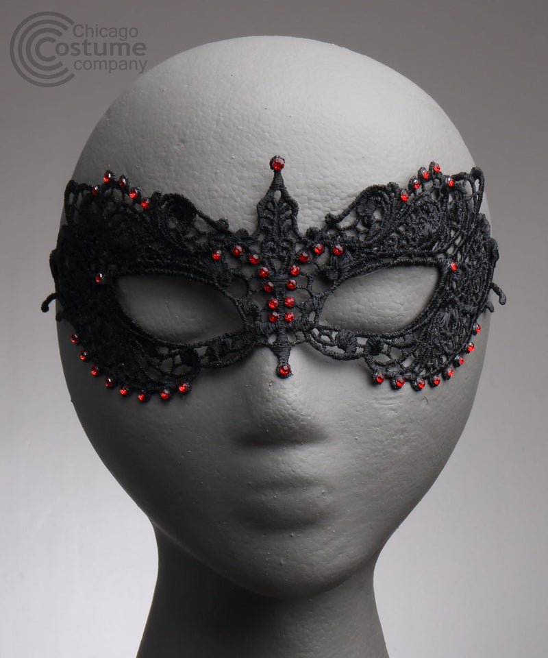 Kerisa Fabric Eye Mask-Black/Red