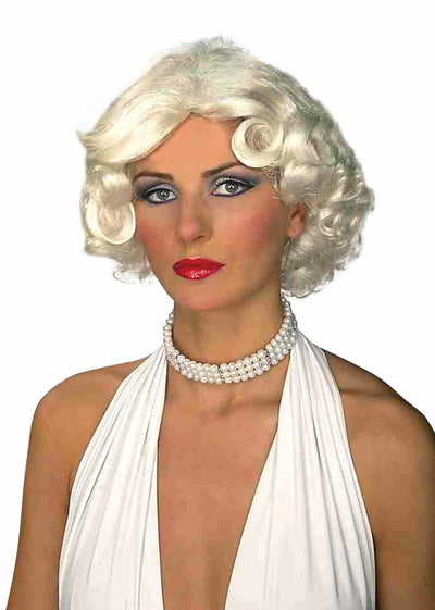 White Blonde Wig 1950's Style Wig