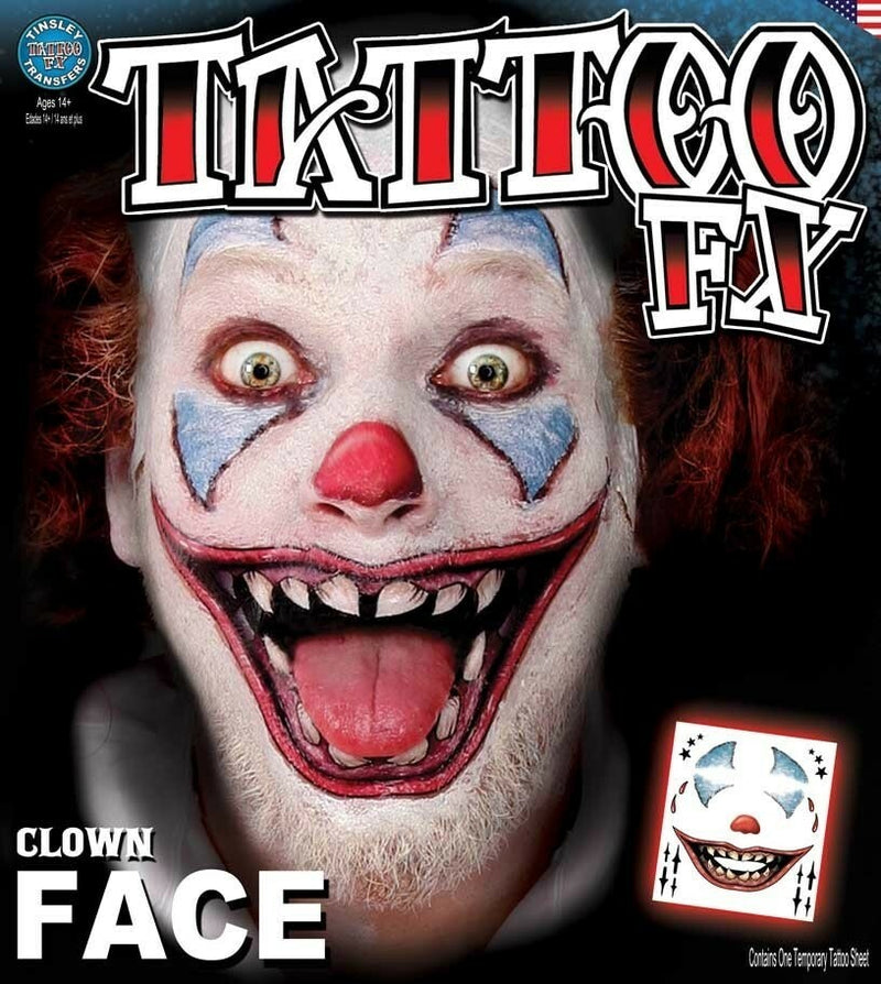 Tinsley Transfers Clown Temporary Tattoo