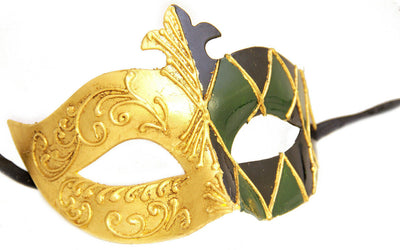 green black gold french classical masquerade mask