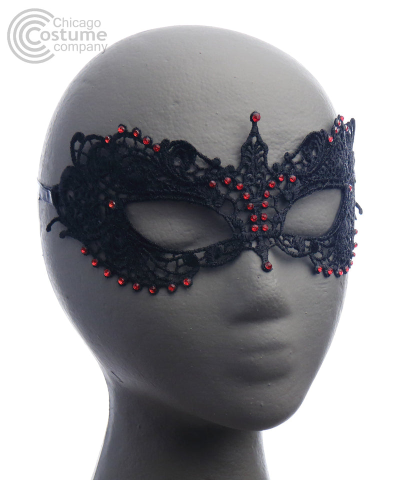 Kerisa Fabric Eye Mask-Black/Red