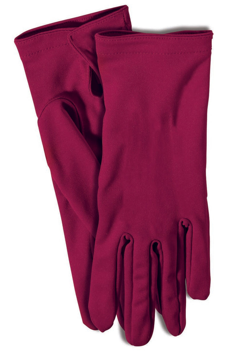 Short Colored Gloves - Burgundy