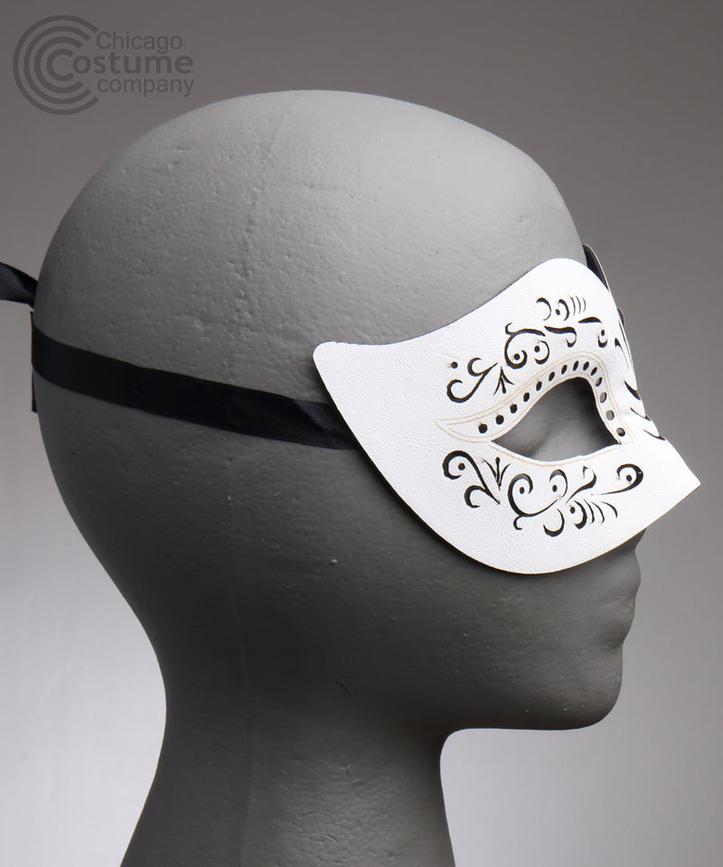 Marcie Leather Eye Mask - White