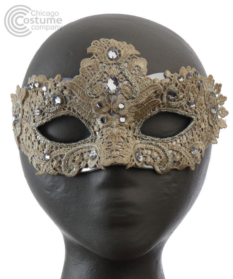 gold lace jewel silver masquerade mask