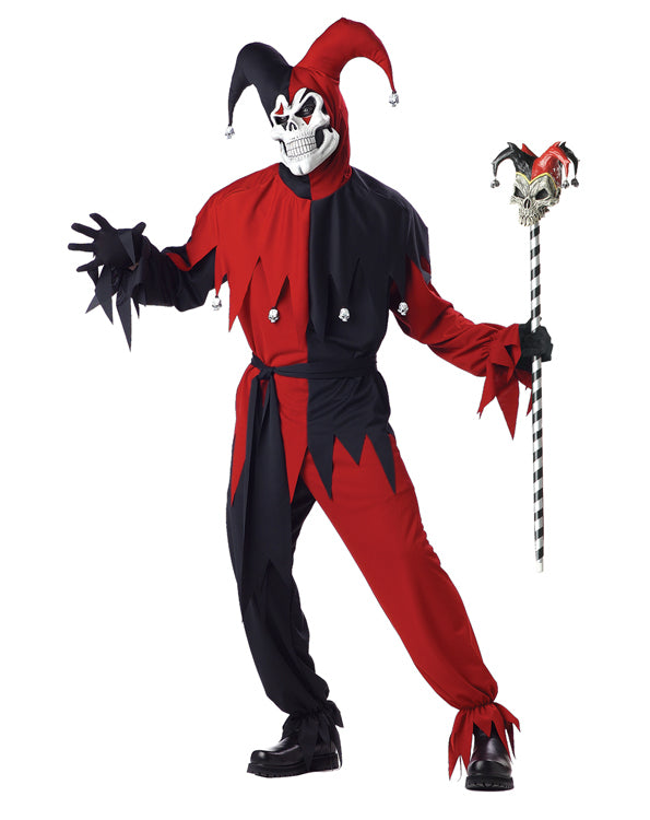 Evil Jester Adult Costume (Red-Black)