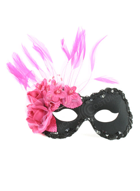 Annette Eye Mask - Black-Hot Pink
