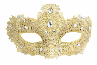 gold lace jewel gold masquerade mask