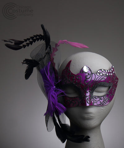 Leeana Mask with Flowers and Feather
