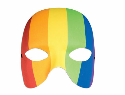 rainbow stripe masquerade mask