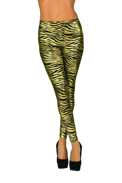 Zebra Leggings - Gold and Black