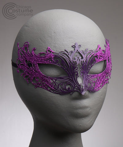 Heart Breaker Metal Eye Mask-Fuschia Purple