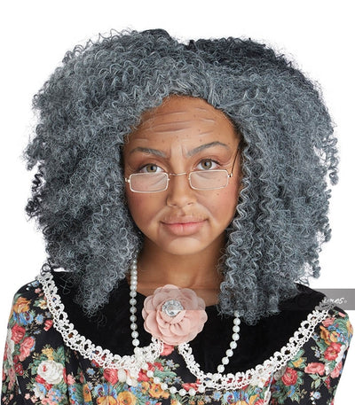 old woman wig and accessories children