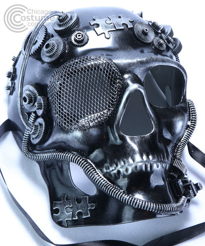 Steam Punk Skull Full Face Mask- Black