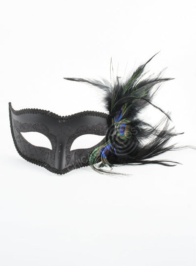 Raven Mask Black Feathers Peacock