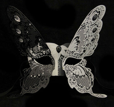 Black/White Madame Butterfly Mask