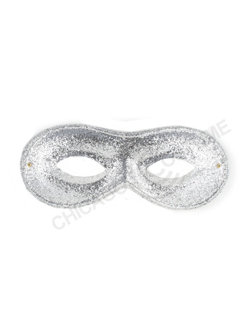 Glitter Domino Mask - Silver