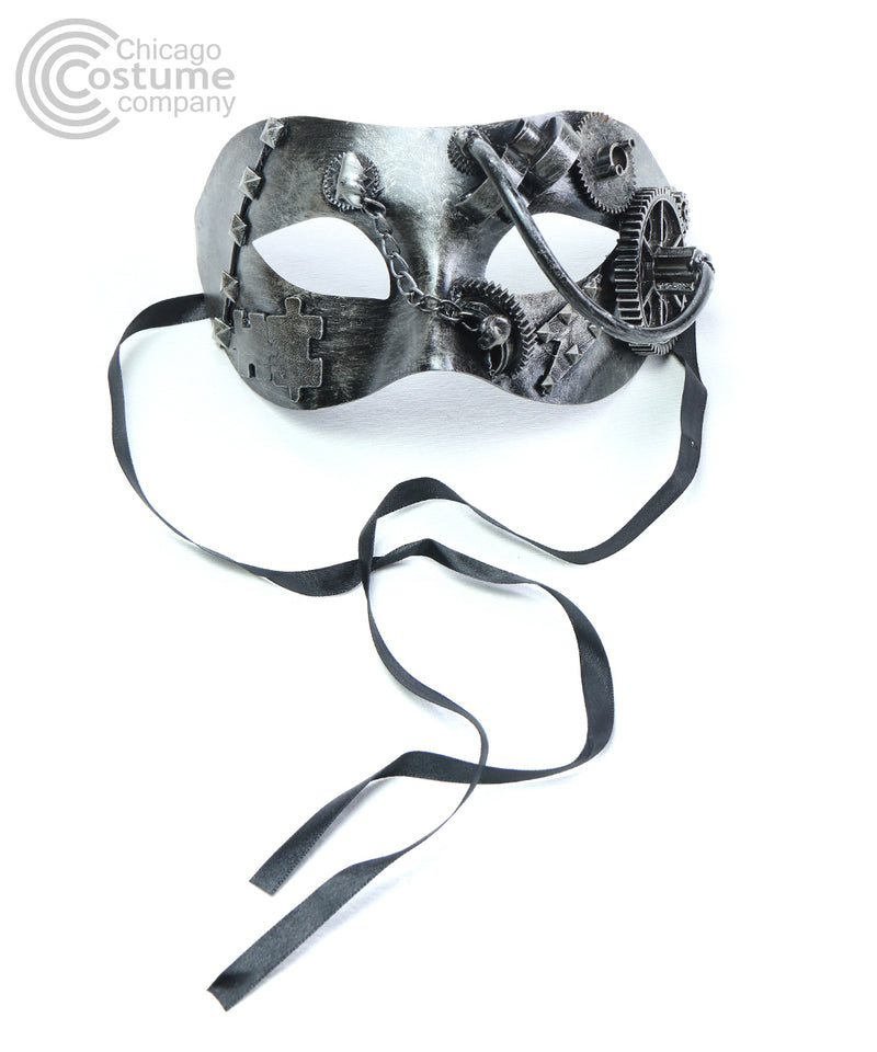 silver steampunk gears eyemask