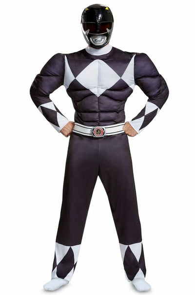 Power Rangers - Black Ranger Muscle Adult Costume
